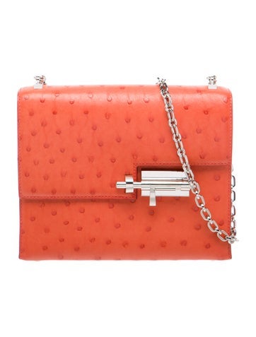 Hermes Ostrich Mini Verrou Chaine Bag