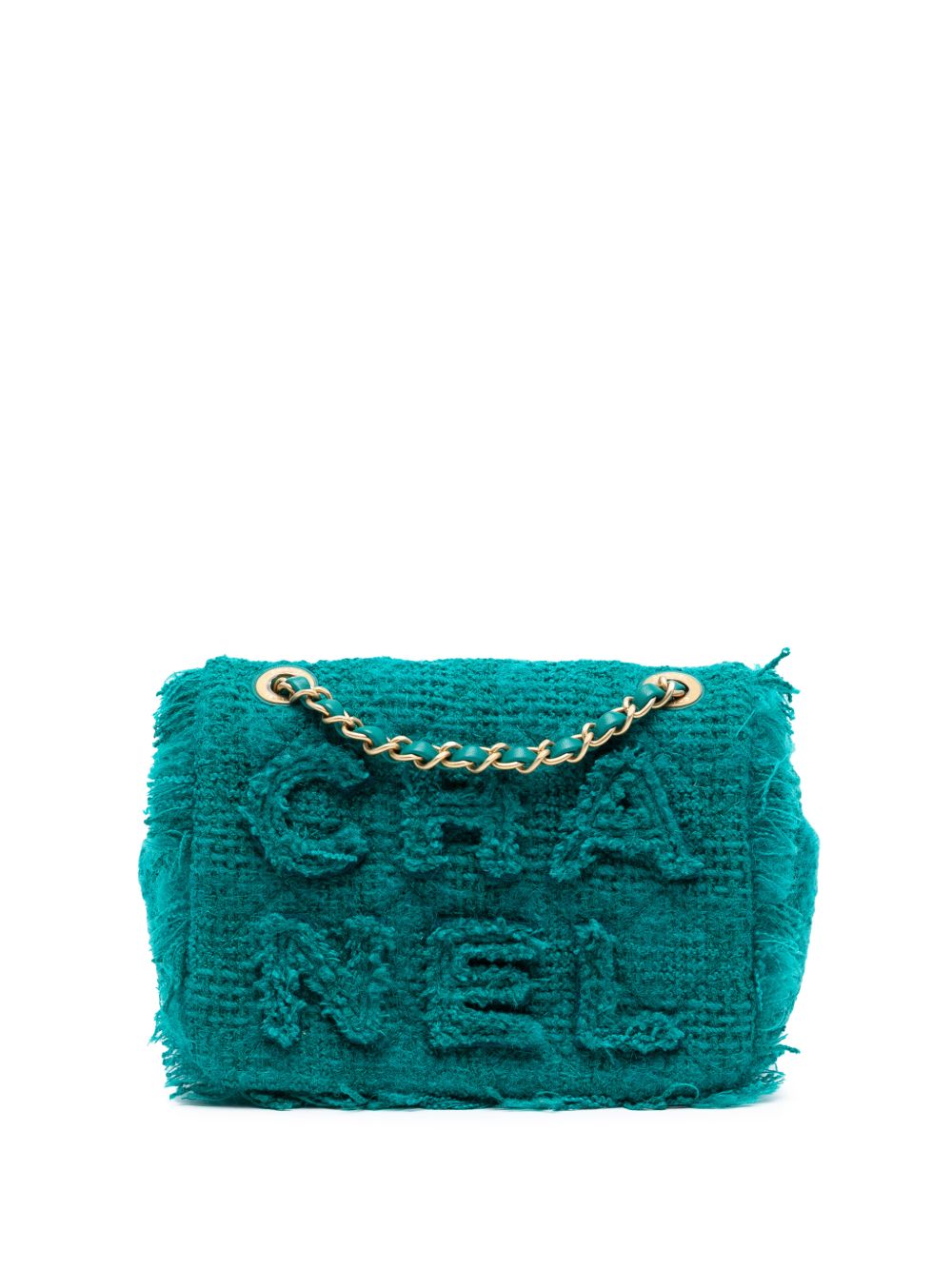 2019 Small Wool Tweed Giant Logo Flap crossbody bag