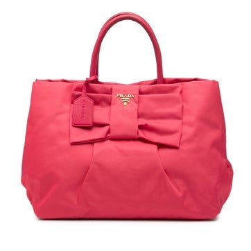 Nylon Tessuto Fiocco Bow Tote