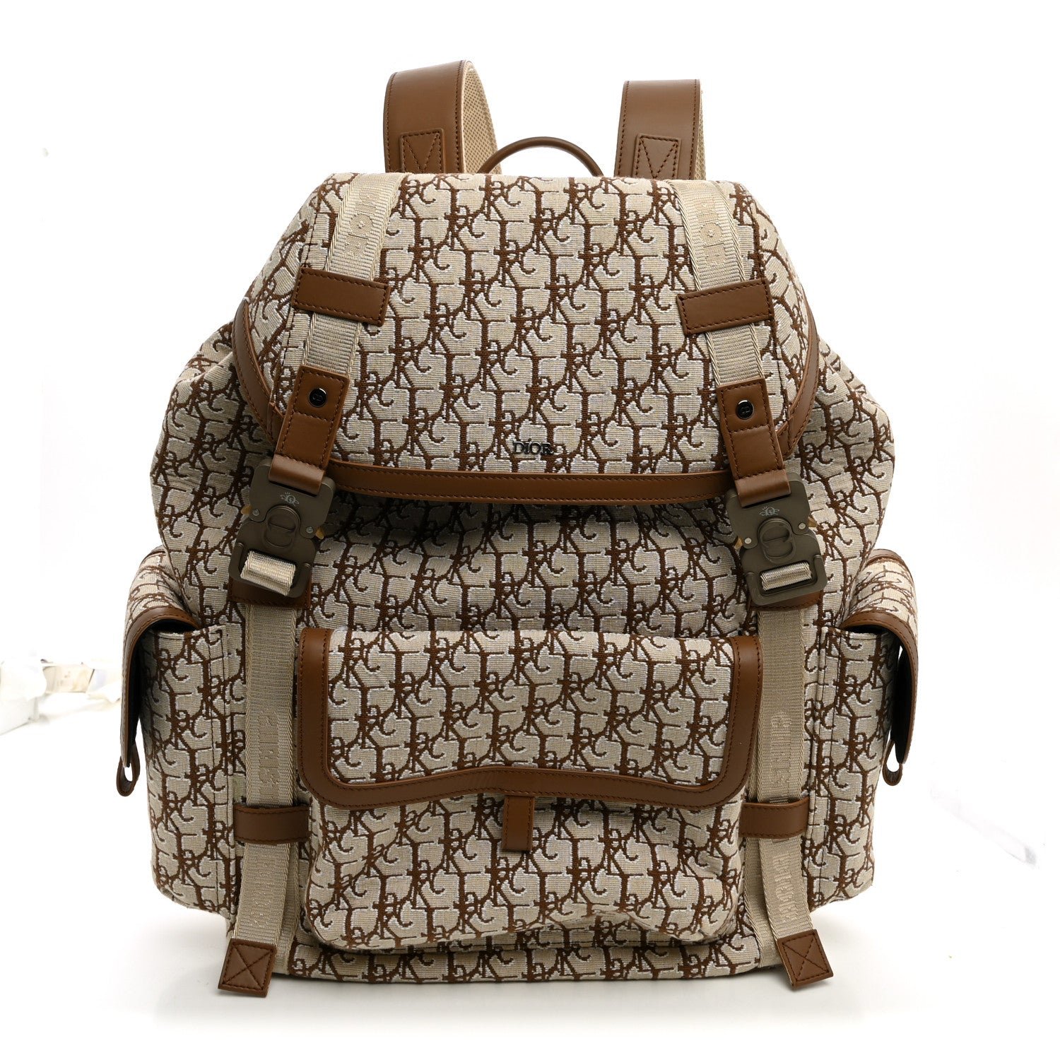 Christian Dior X CACTUS JACK Calfskin Hit The Road Logo Backpack Beige