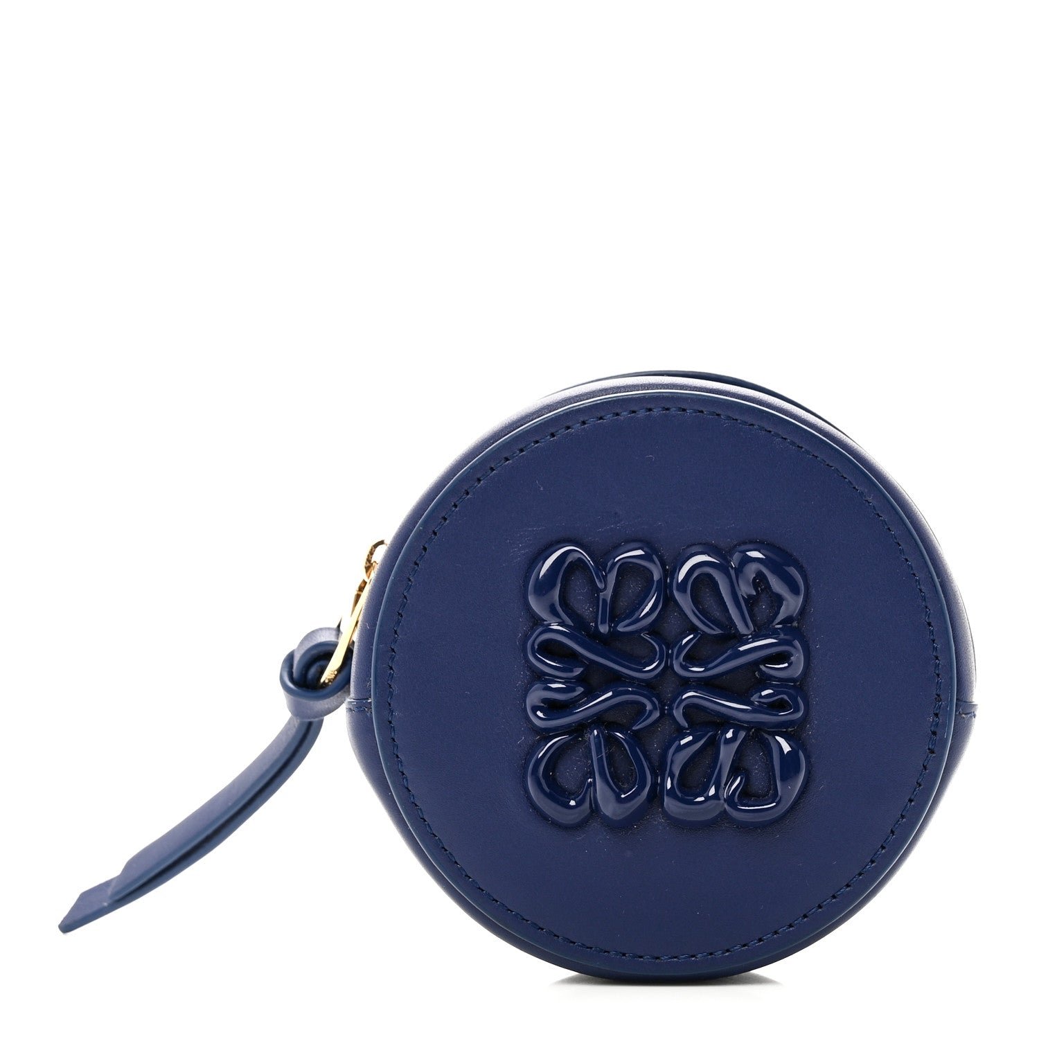 Loewe Loewe Calfskin Inflated Anagram Cookie Zip Coin Case Blue
