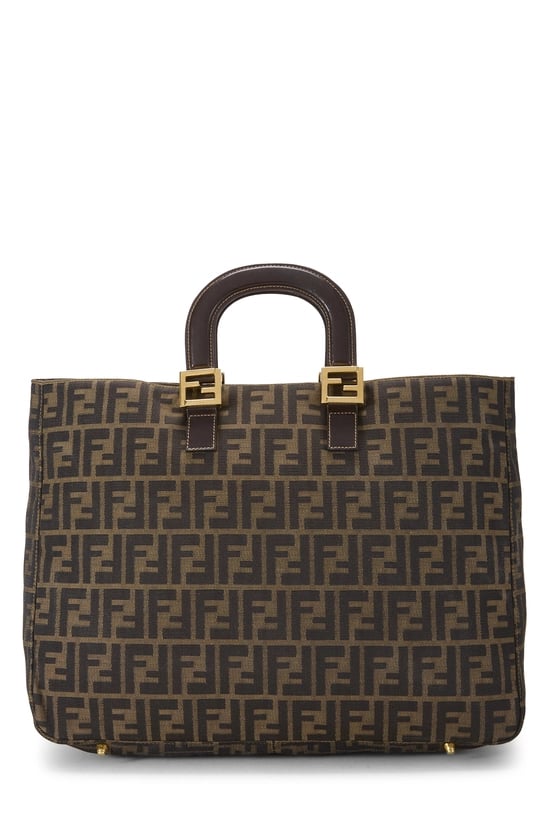 Brown Zucca Canvas Handbag Large