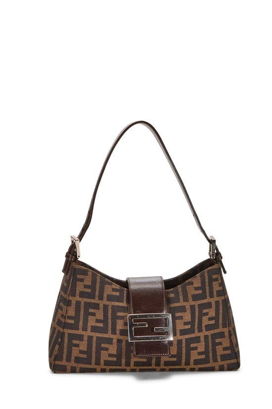 Brown Zucca Canvas Shoulder Bag Small