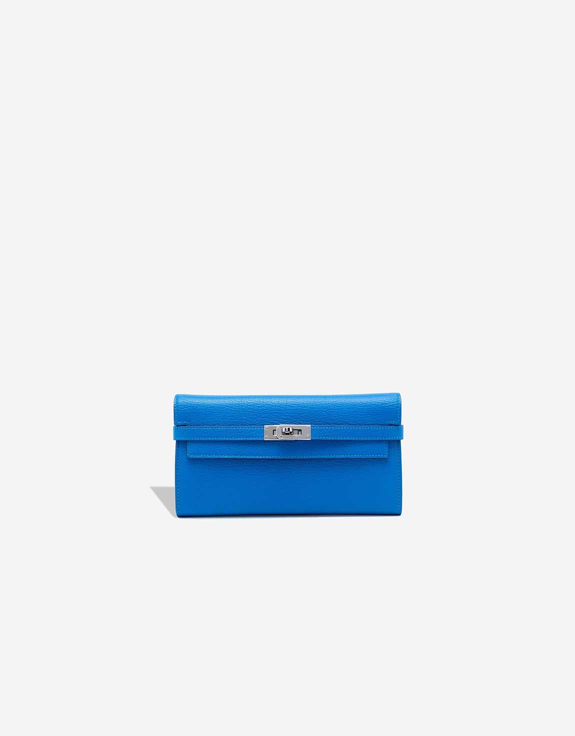 
		Kelly Long Wallet Chèvre Mysore Bleu Zanzibar    