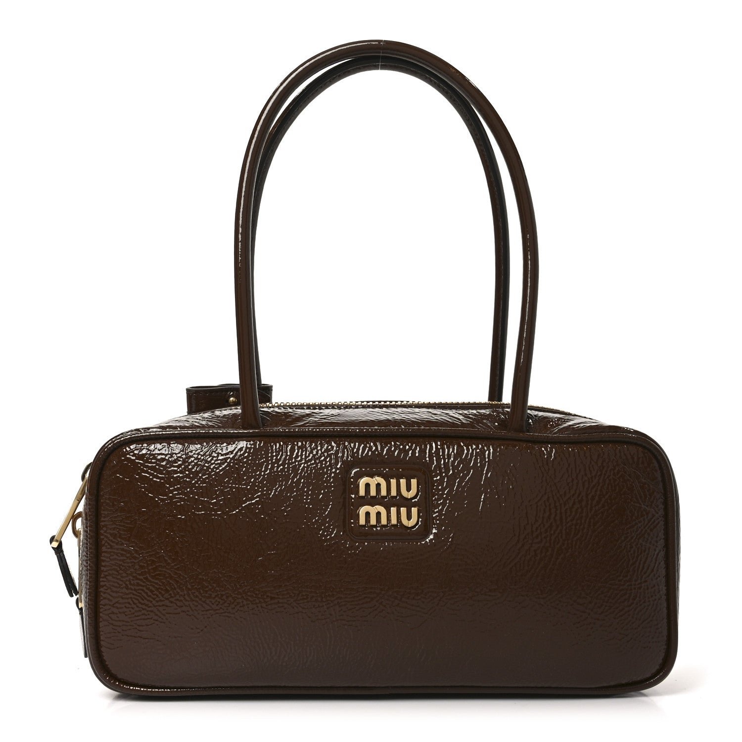 Miu Miu Naplak Patent Small Beau Top Handle Bag Palissandro