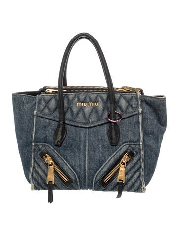 Denim Biker Denim Handle Bag