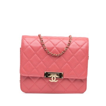 Quilted Caviar Golden Class Calfskin Wallet On Chain