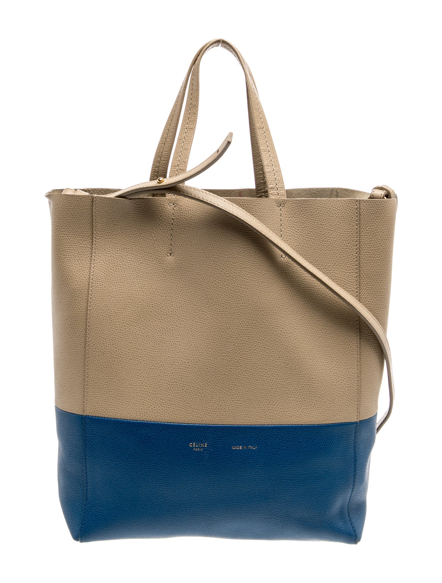 Leather Vertical Cabas Tote Small