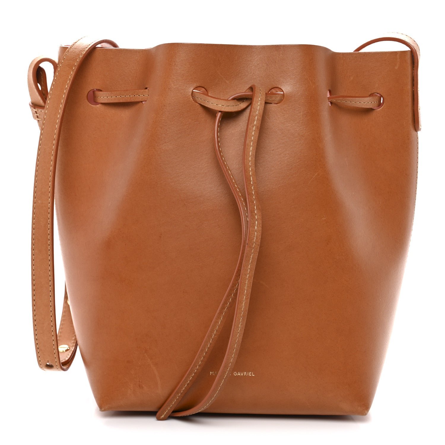 Mansur Gavriel Vegetable Tanned Calfskin Mini Bucket Bag Cammello Rosa
