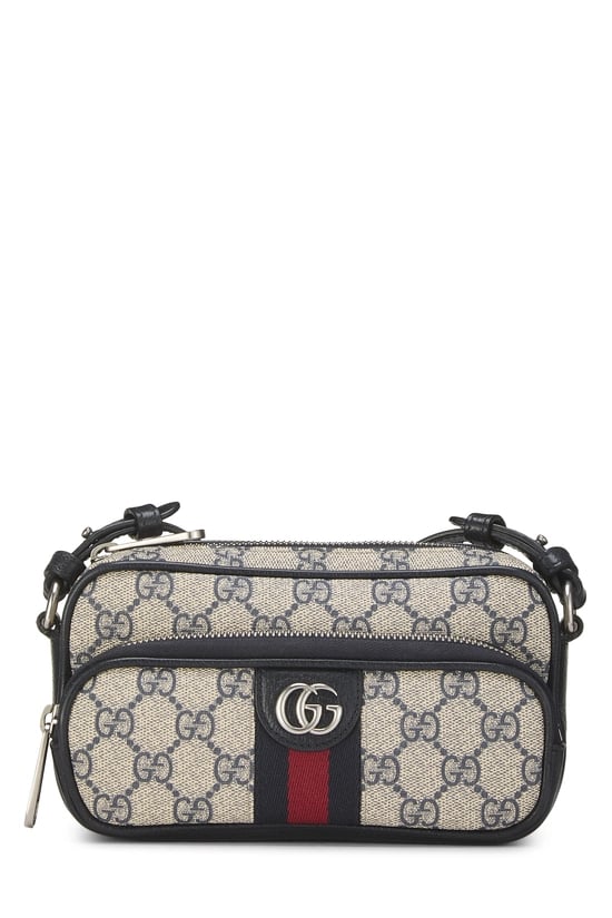 Navy GG Supreme Canvas Ophidia Convertible Belt Bag