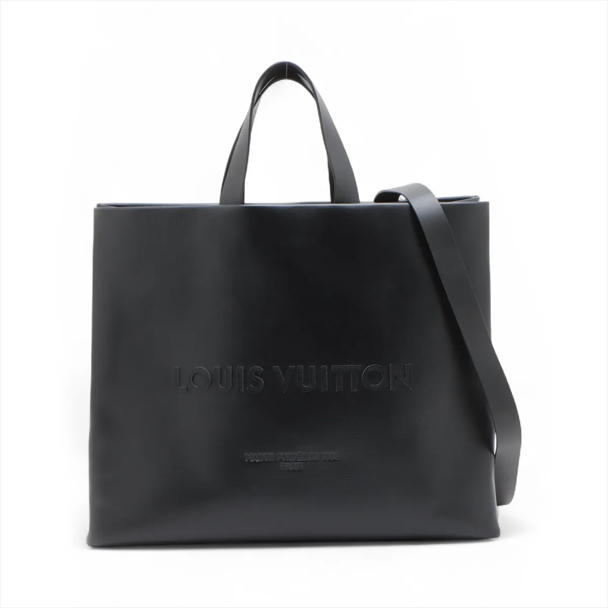 Louis Vuitton LV packaging Shopper Tote Bag MM M13979 Black There was an RFID re