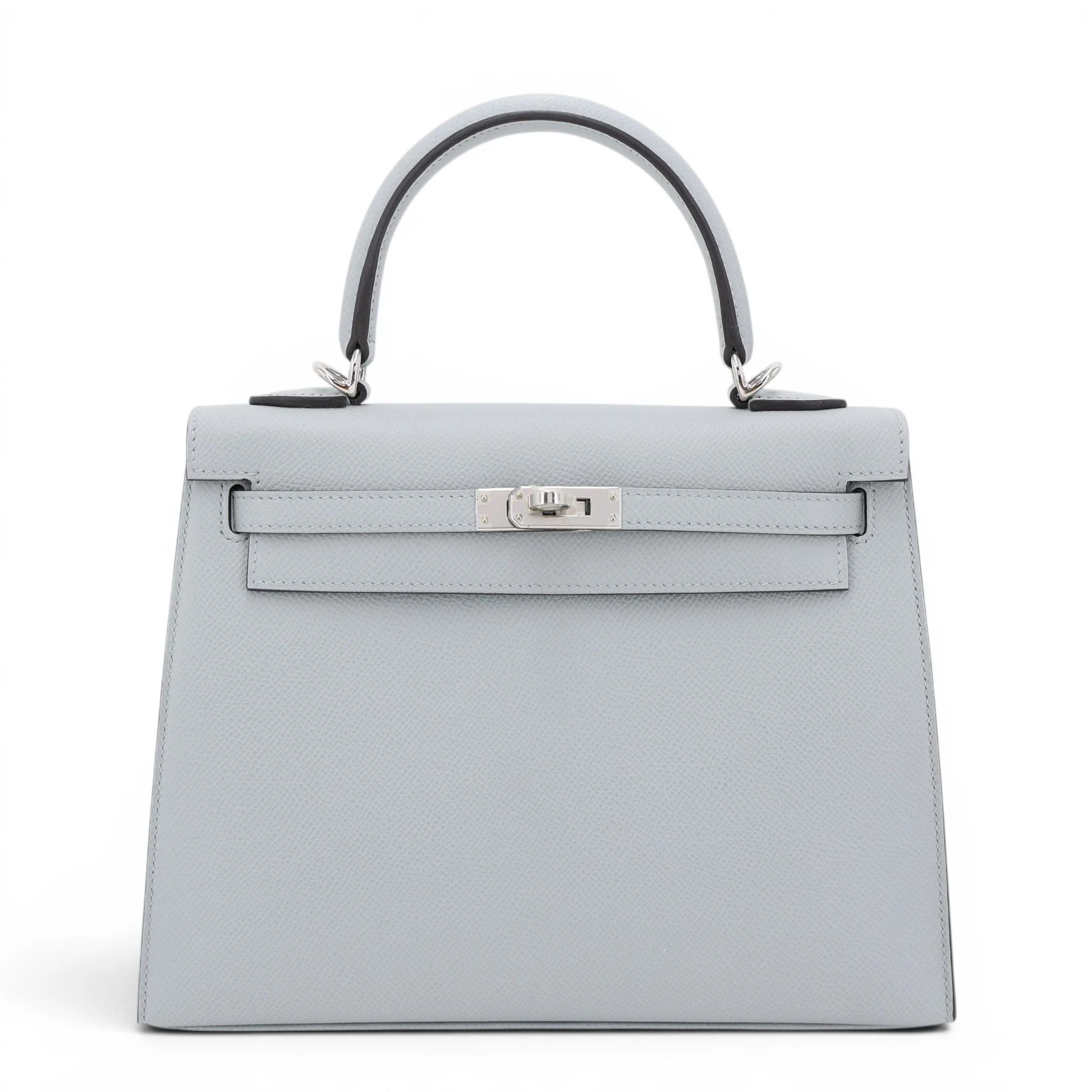Brand New ( Rank N ) HERMÈS Kelly 25 Sellier Bleu Glacier (8U) Epsom Palladium hardware K (2025)