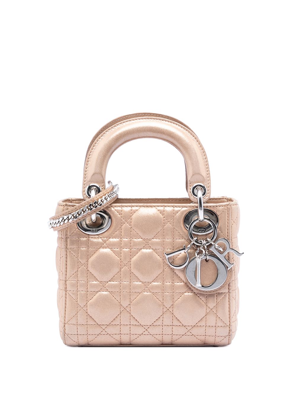 2015 Mini Iridescent Lambskin Cannage Lady Dior satchel