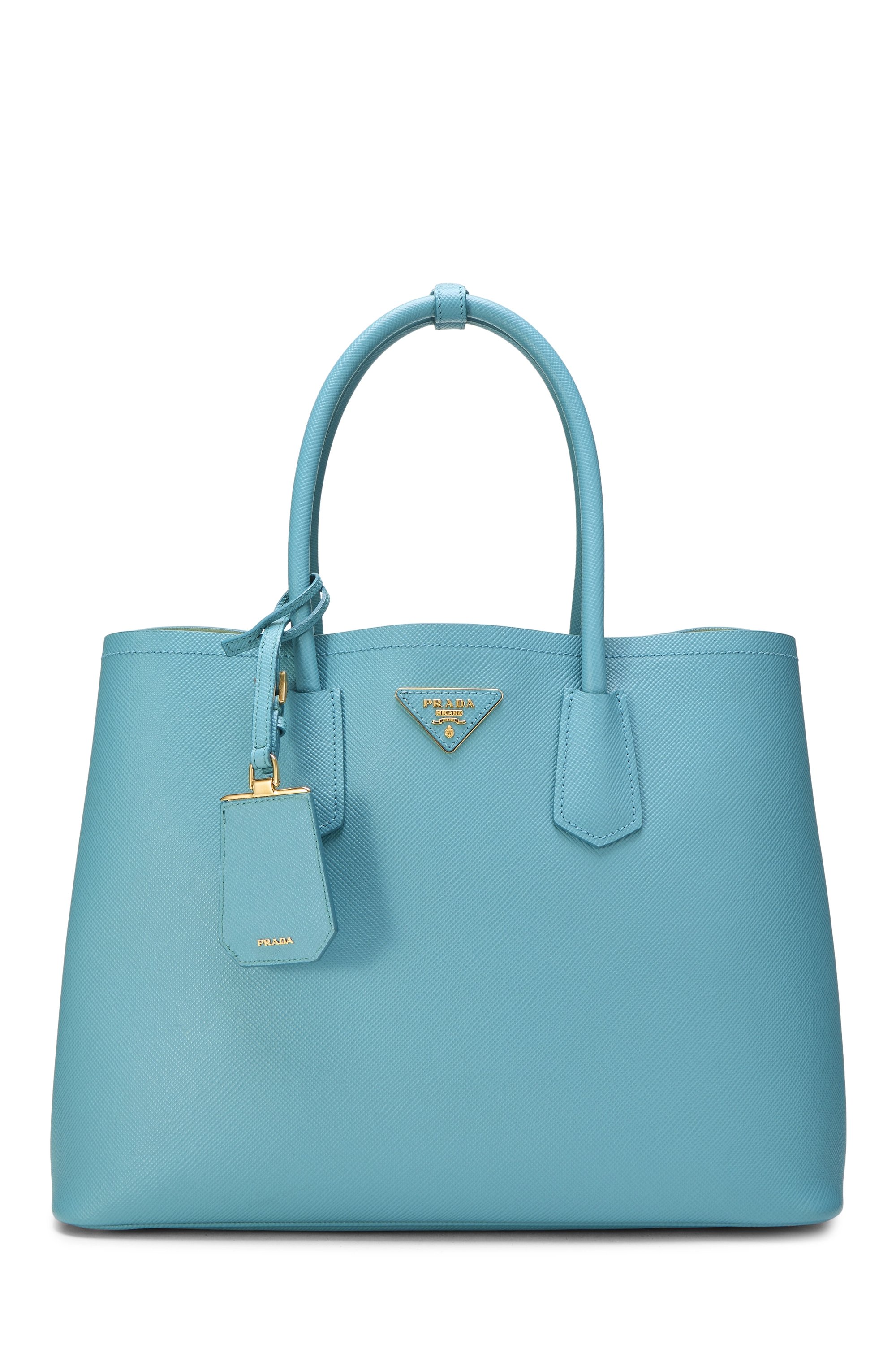 Blue Saffiano Double Bag Medium