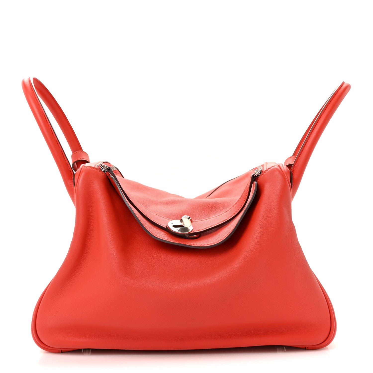 Hermes Hermes Swift Epsom Lindy 30 Tressage De Cuir Rouge De Coeur Bleu Du Nord Rouge H
