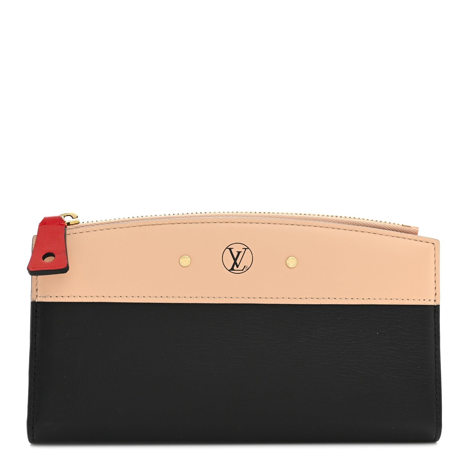 Louis Vuitton Calfskin City Steamer Wallet Black Creme Bourgogne