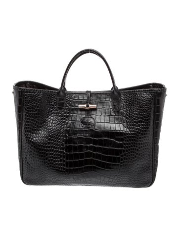 Embossed Leather Top Handle Bag