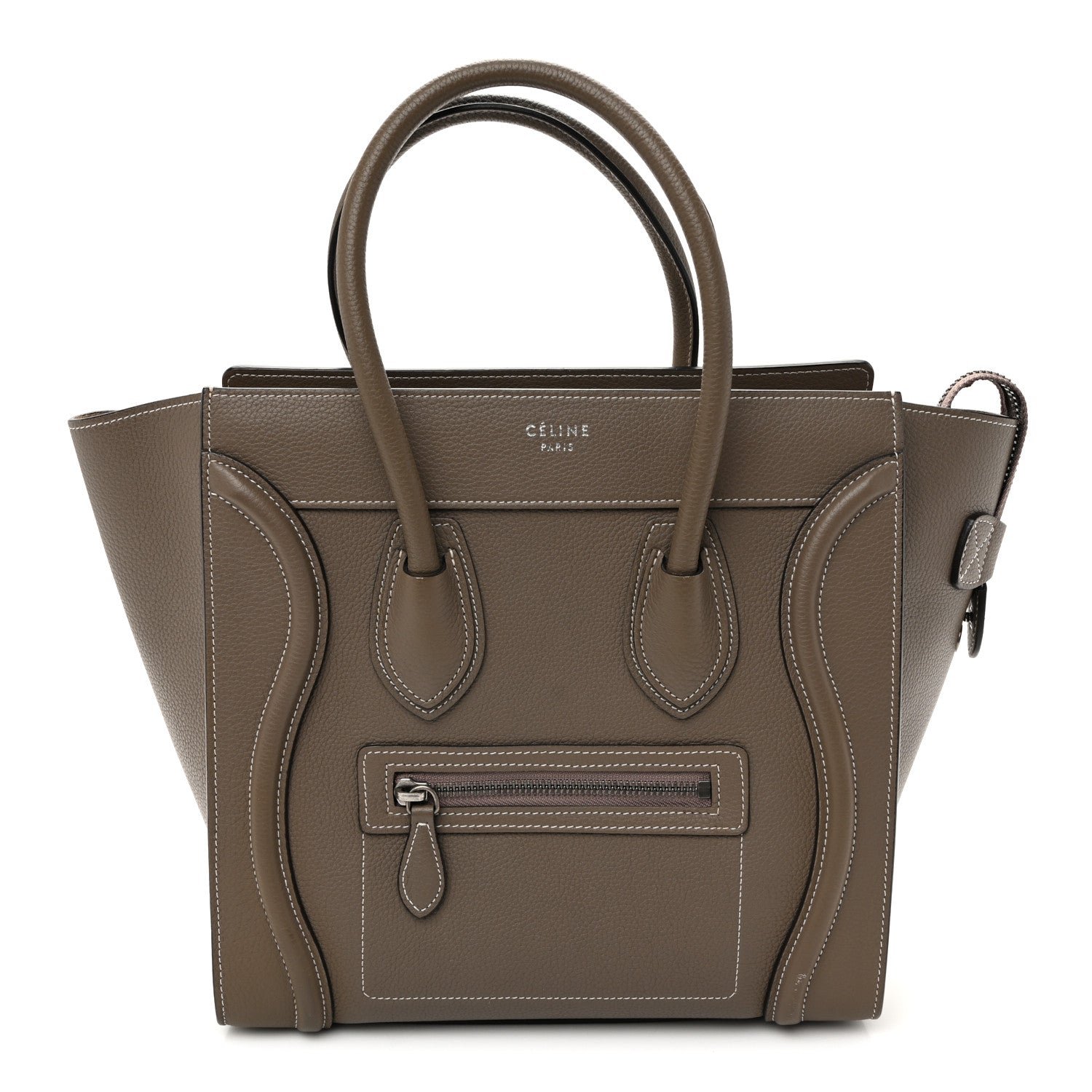 Celine Drummed Calfskin Micro Luggage Souris