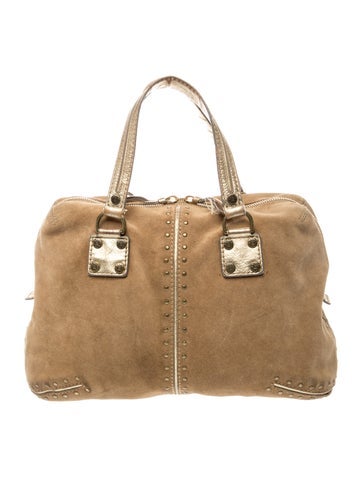 Suede Top Handle Bag