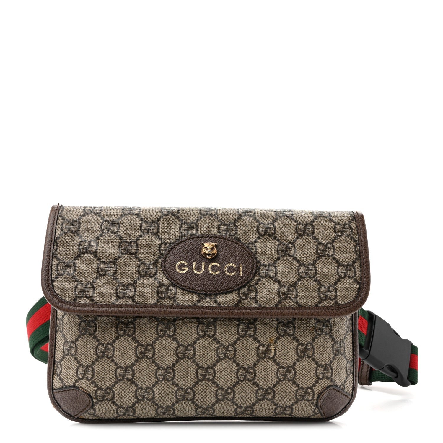 Gucci GG Supreme Monogram Neo Vintage Web Belt Bag Brown