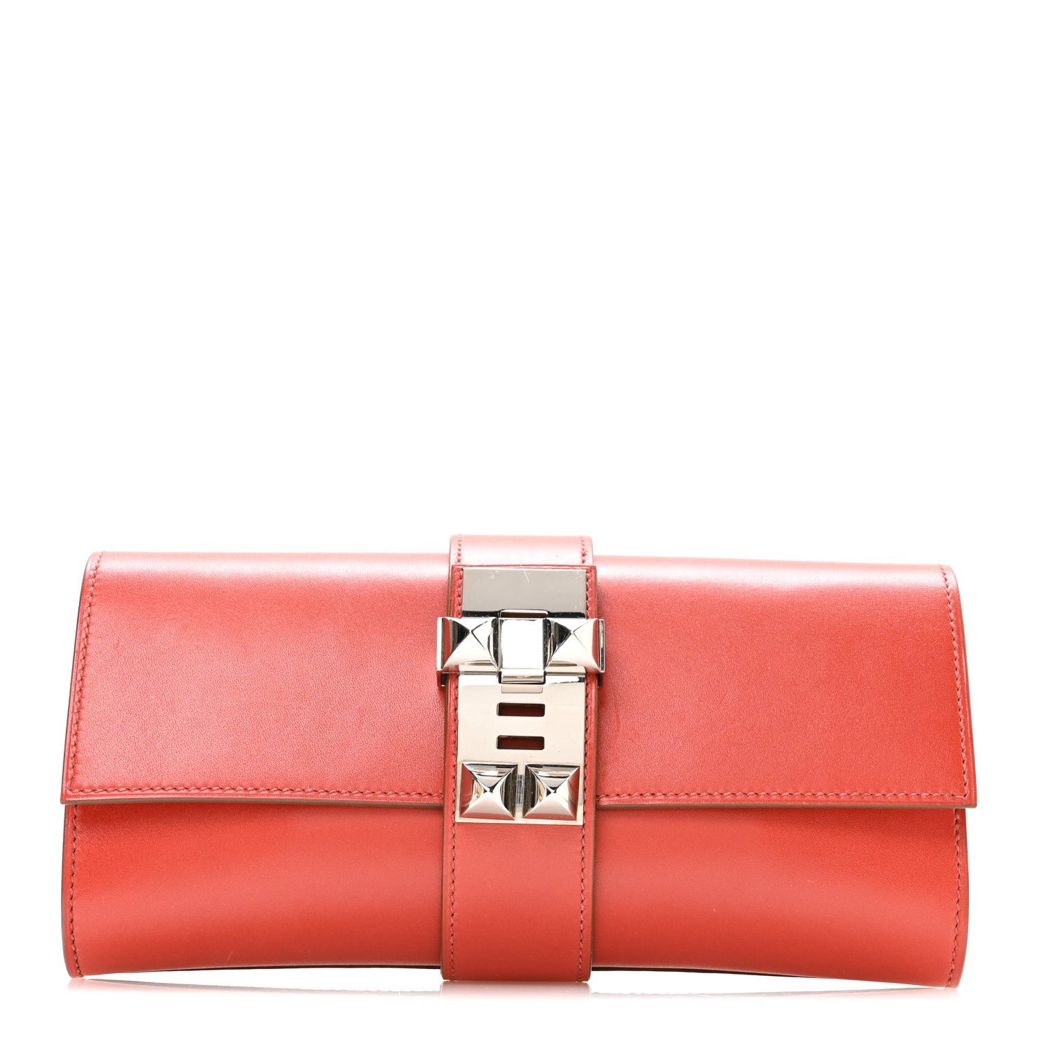 Hermes Tadelakt Medor Clutch 23 Sanguine