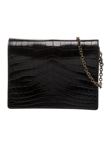 Alligator Nero Intrecciato Clutch