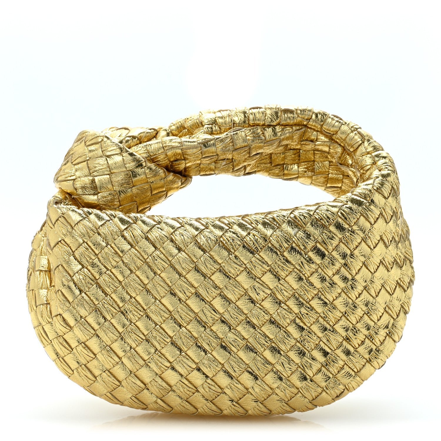 Bottega Veneta Metallic Nappa Intrecciato Mini Jodie Gold