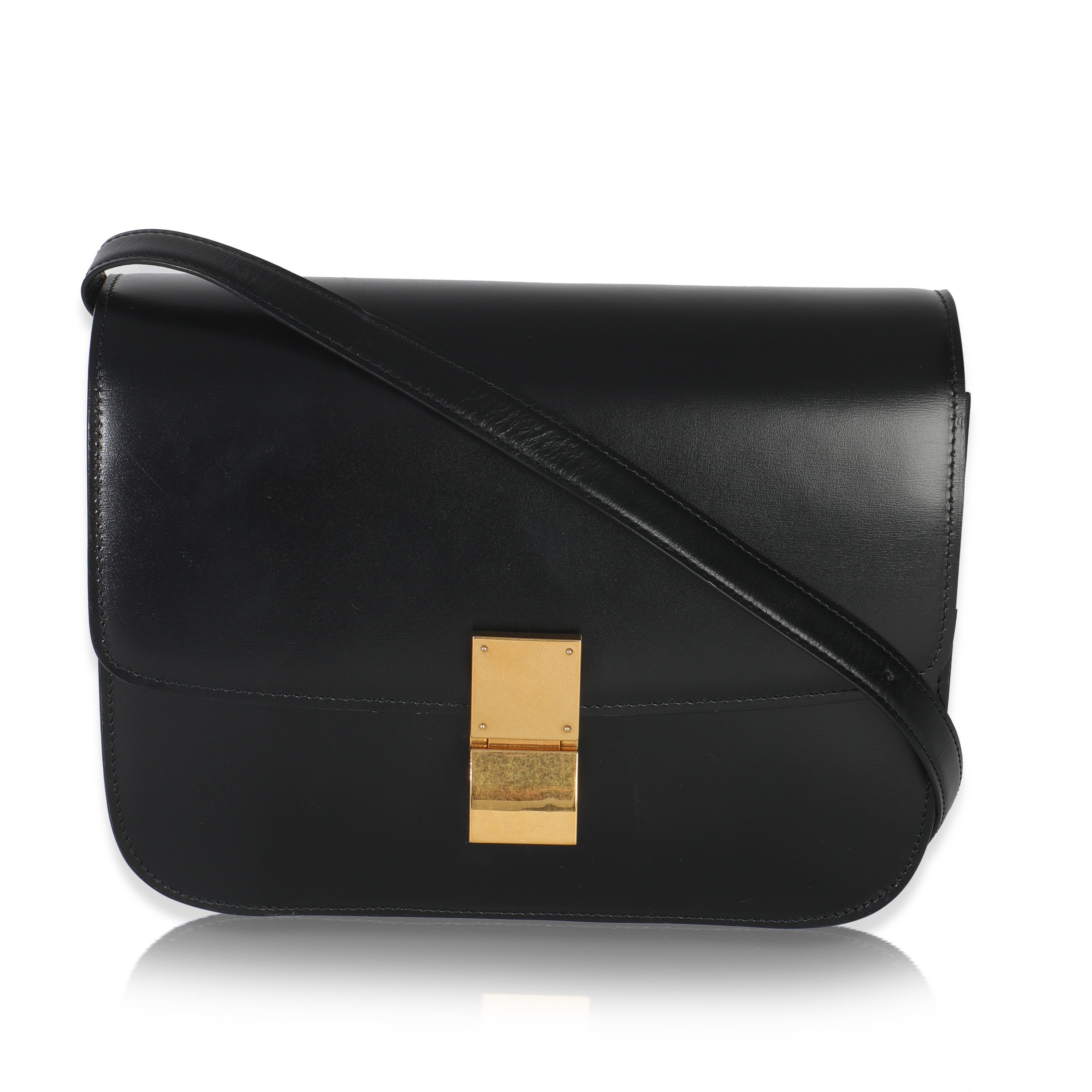 Celine Black Smooth Calfskin Medium Classic Box Bag