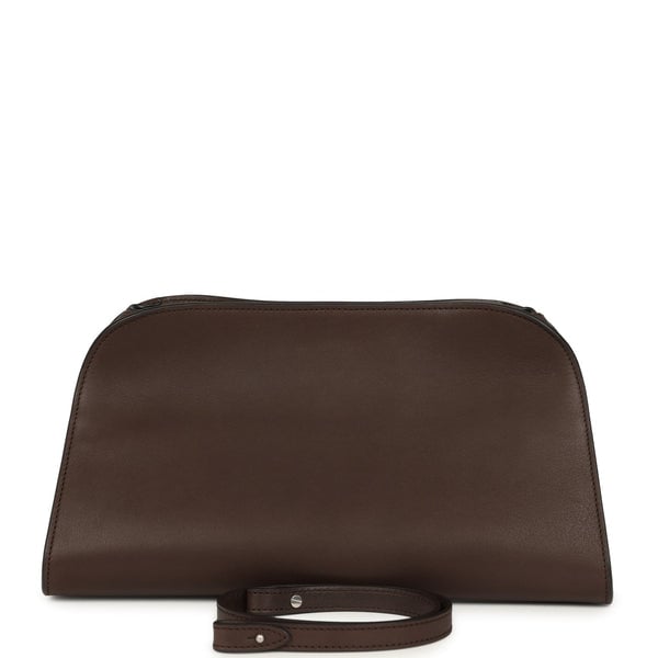 The Row The Row Peggy Clutch Hippo Grey Saddle Leather Silver Hardware