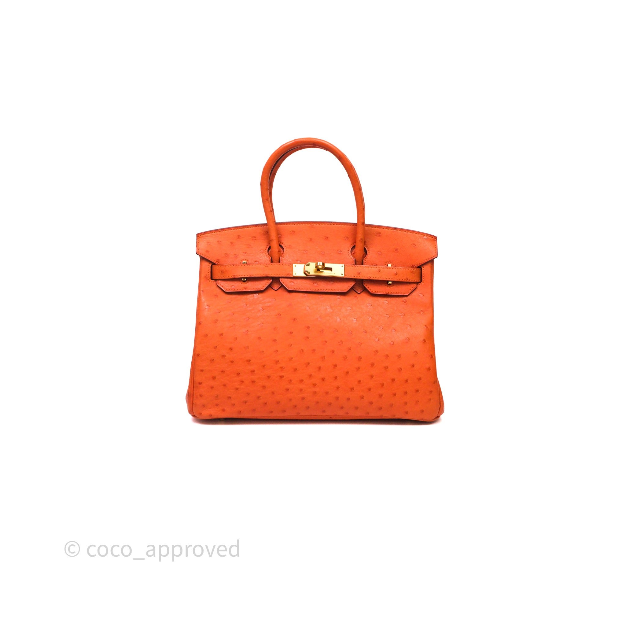 Hermès Birkin Retourne 30 Orange Ostrich Gold Hardware