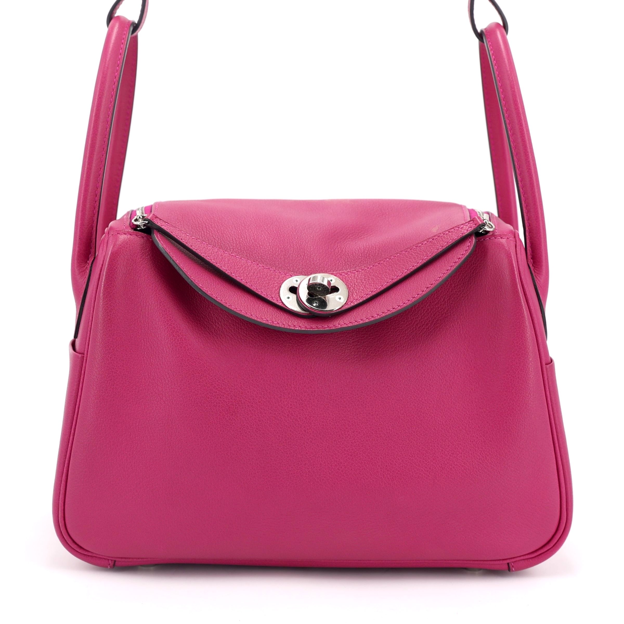 Very Good ( Rank A) HERMÈS Lindy 26 Rose Purple (L3) Evercolor Palladium hardware A (2017)