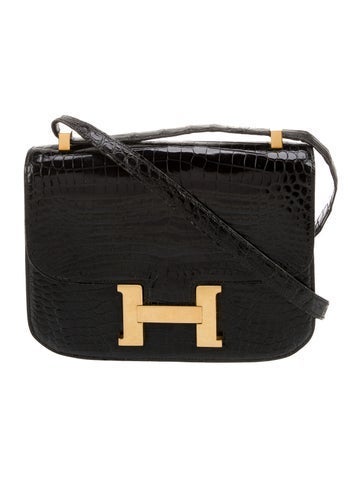 Hermes Shiny Porosus Crocodile Constance 23