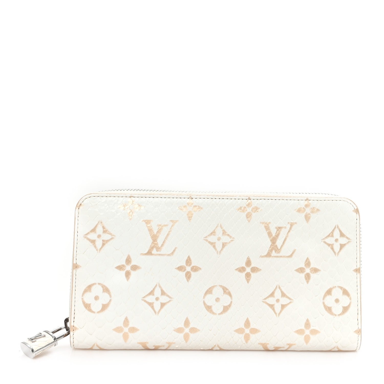 Louis Vuitton Snakeskin Monogram Zippy Padlock Wallet White
