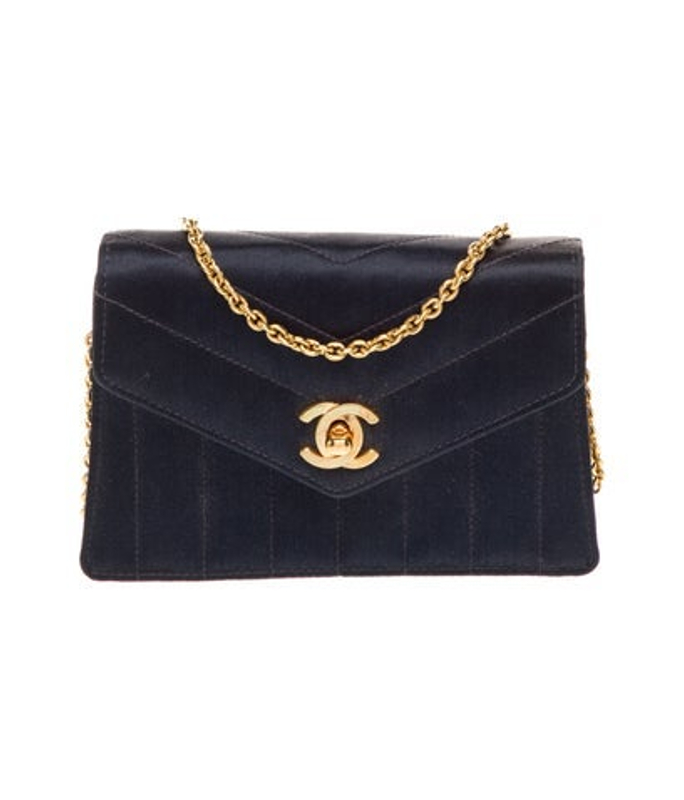 Chanel Satin Chevron Mini Flap Bag