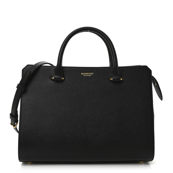 Burberry Calfskin Mega Check Small Banwell Tote Black