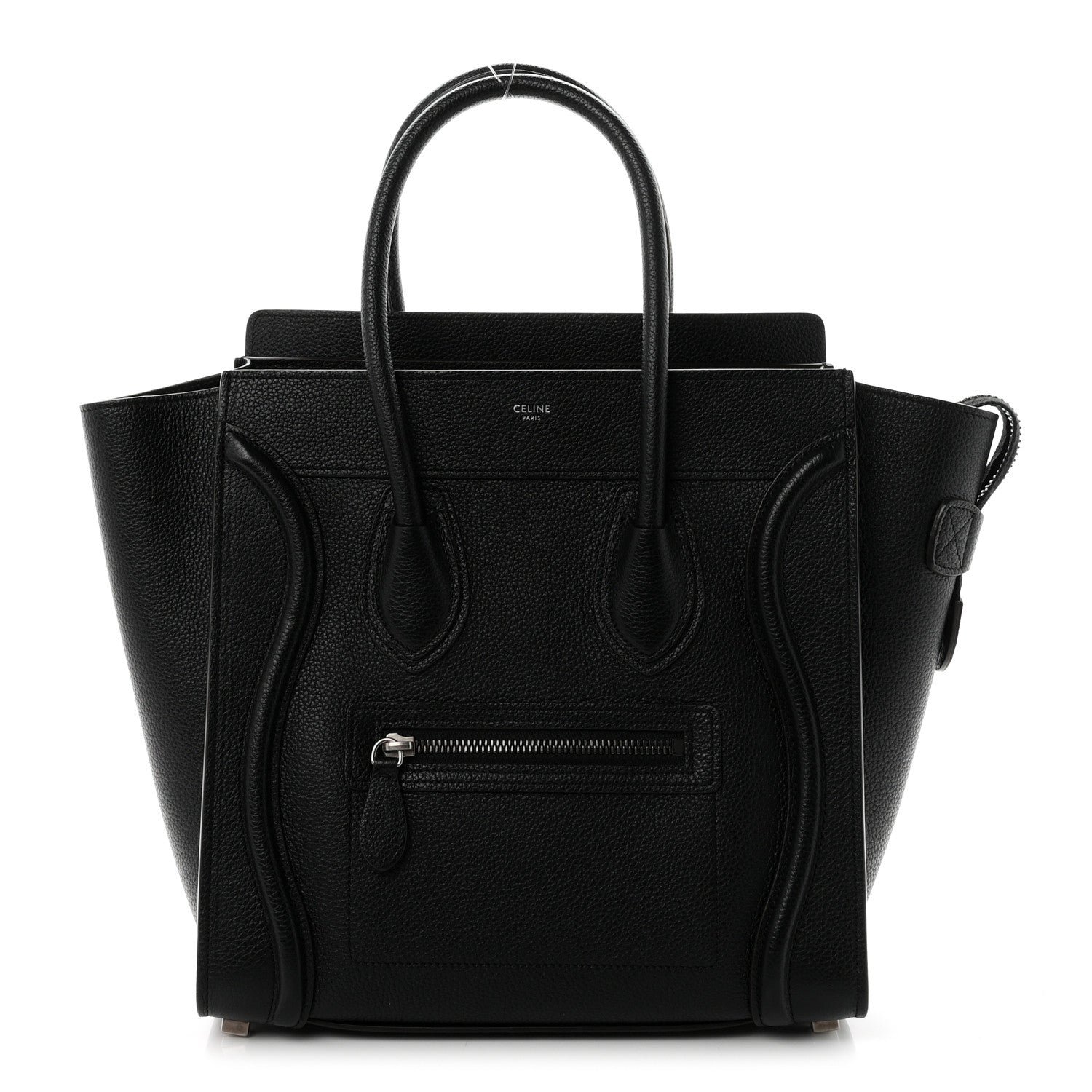 Celine Drummed Calfskin Micro Luggage Black