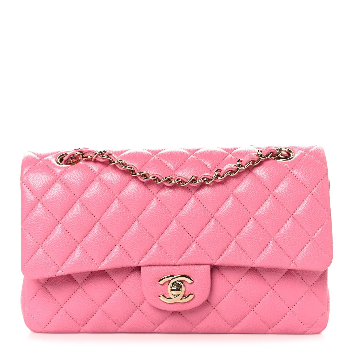 Chanel Caviar Quilted Medium Double Flap Pink