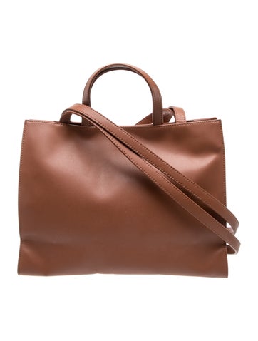 Vegan Leather Medium Tan Shopping Bag Medium
