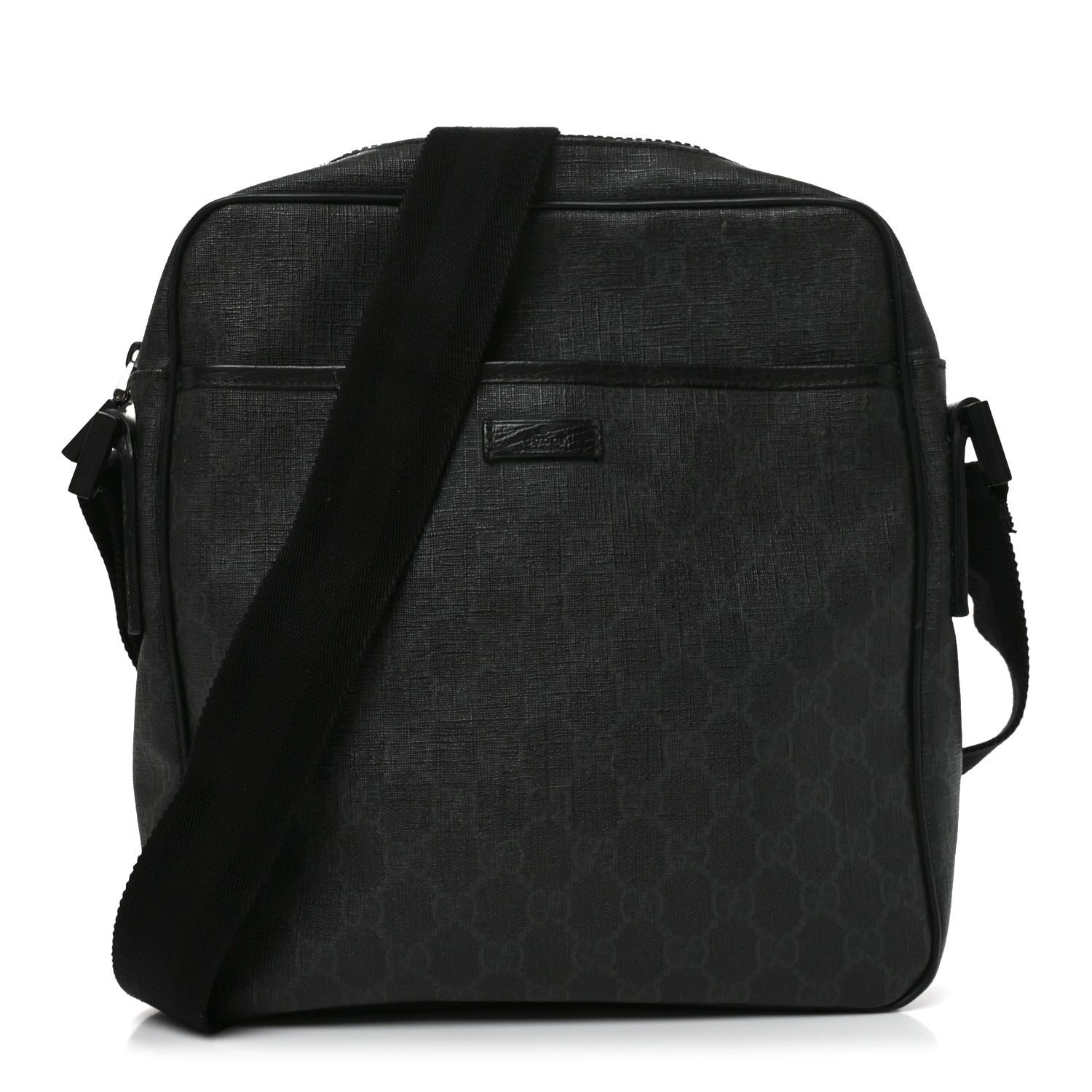 Gucci GG Supreme Monogram Messenger Bag Black Grey