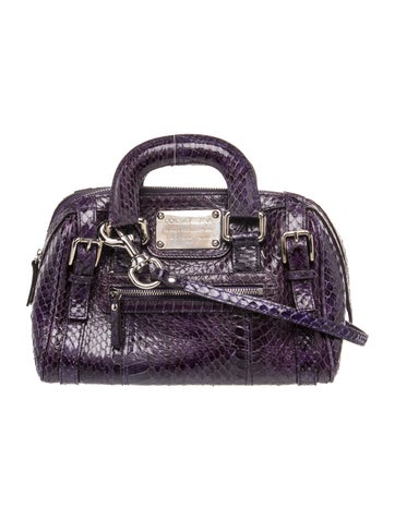 Snakeskin Top Handle Bag