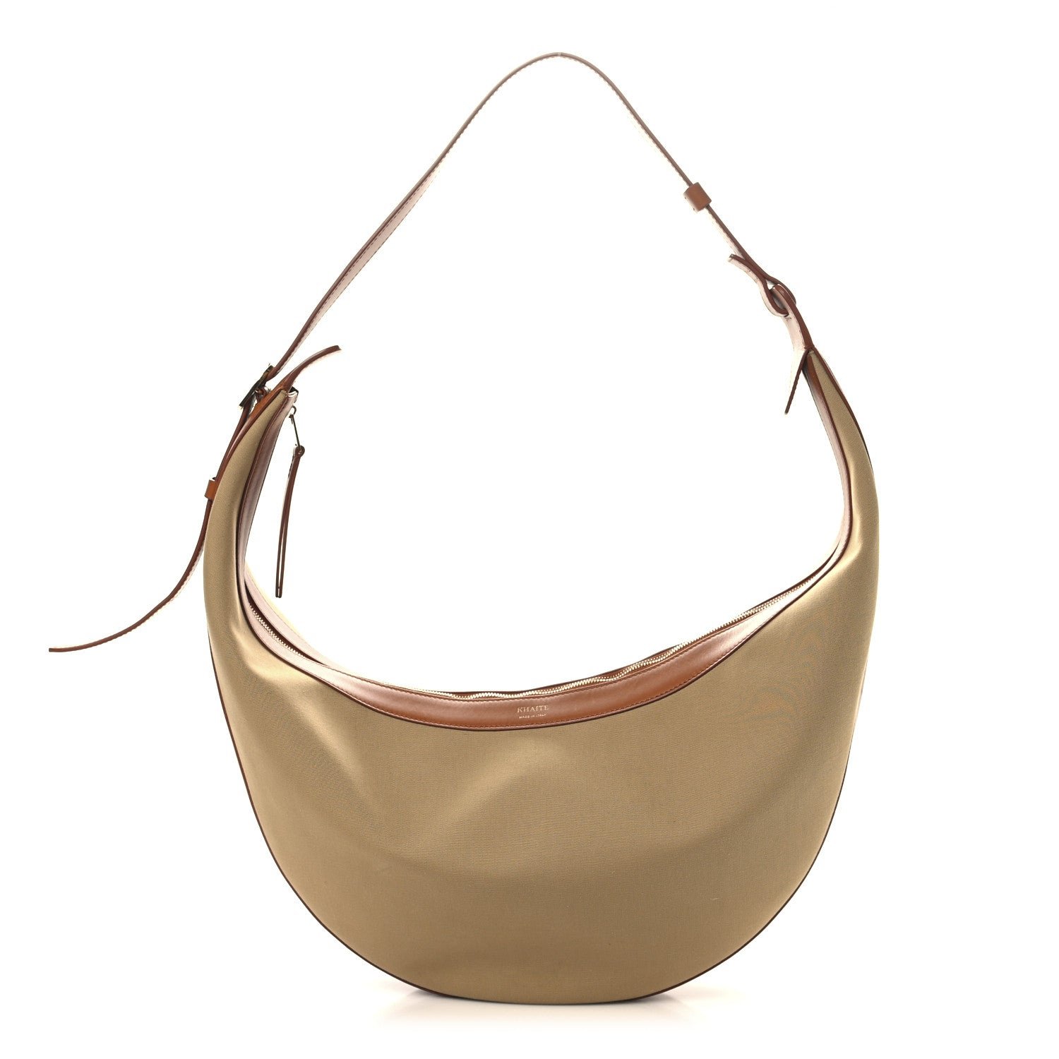 Khaite Canvas Calfskin Augustina Hobo Tan Honey