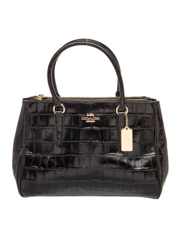 Embossed Leather Top Handle Bag