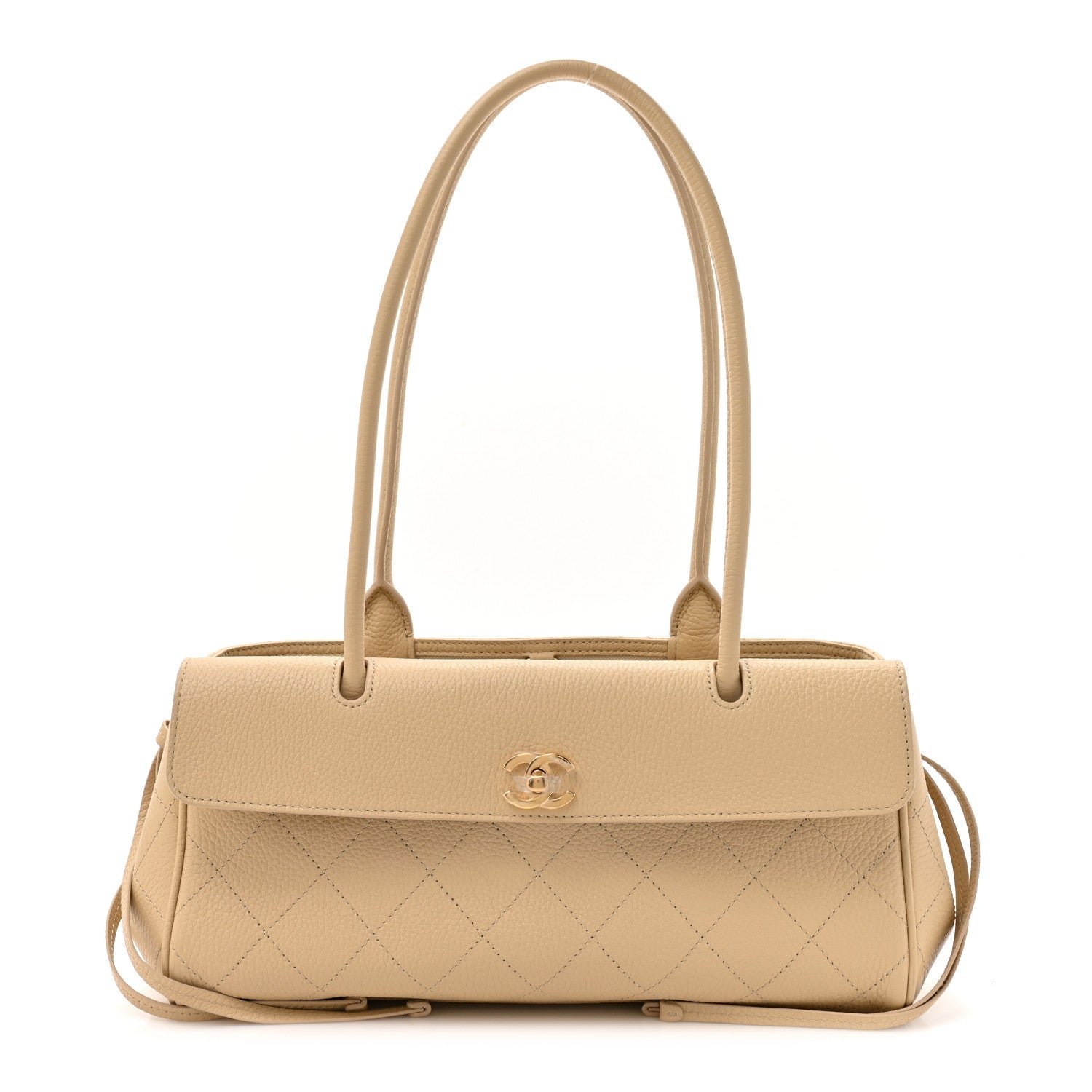 Chanel Grained Calfskin Stitched Urban Essentials Small Shopping Bag Beige