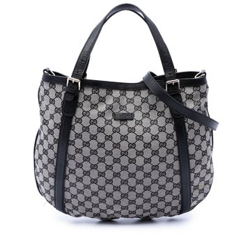 GG Canvas Calfskin Satchel
