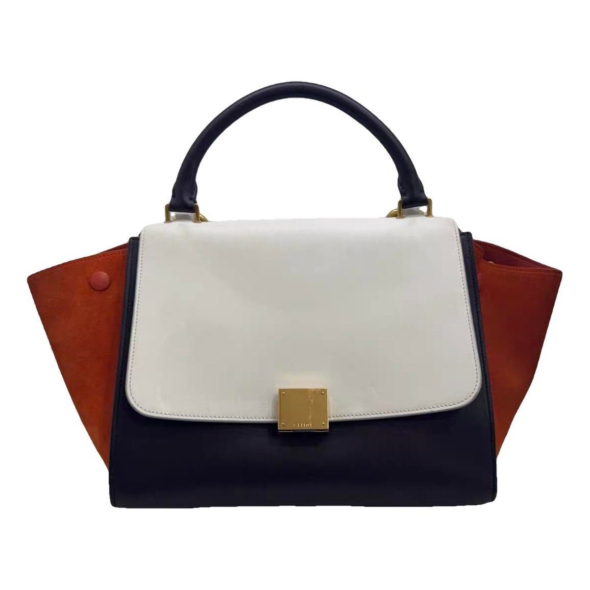 Trapèze leather handbag