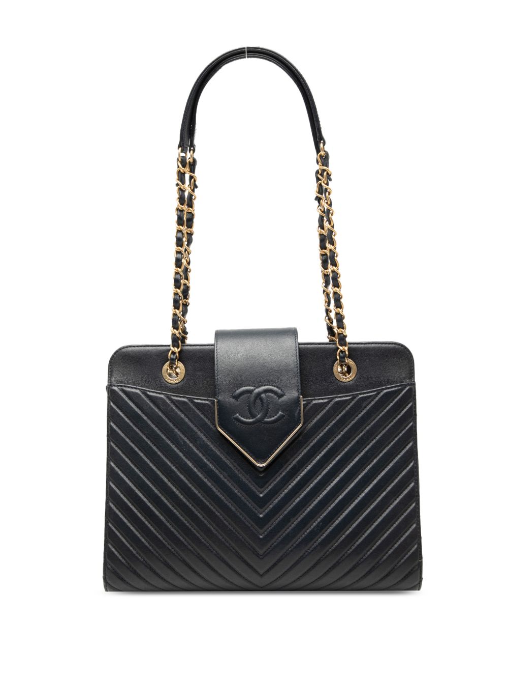 2016-2017 Chevron Calfskin Collar and Tie tote bag