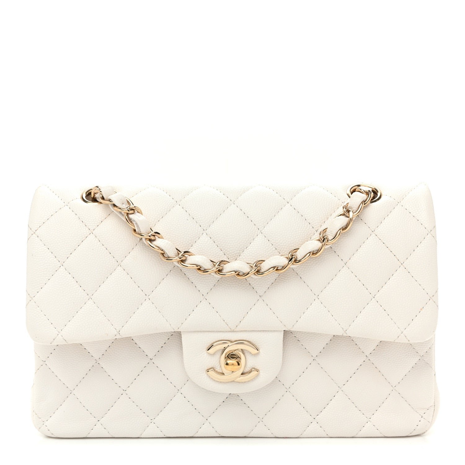 Chanel Caviar Quilted Small Double Flap White