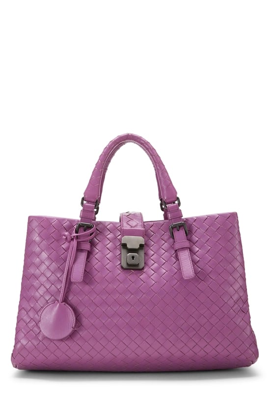 Purple Intrecciato Roma Tote Small