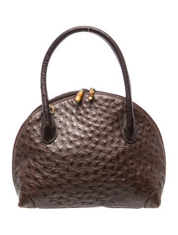 Ostrich Top Handle Bag