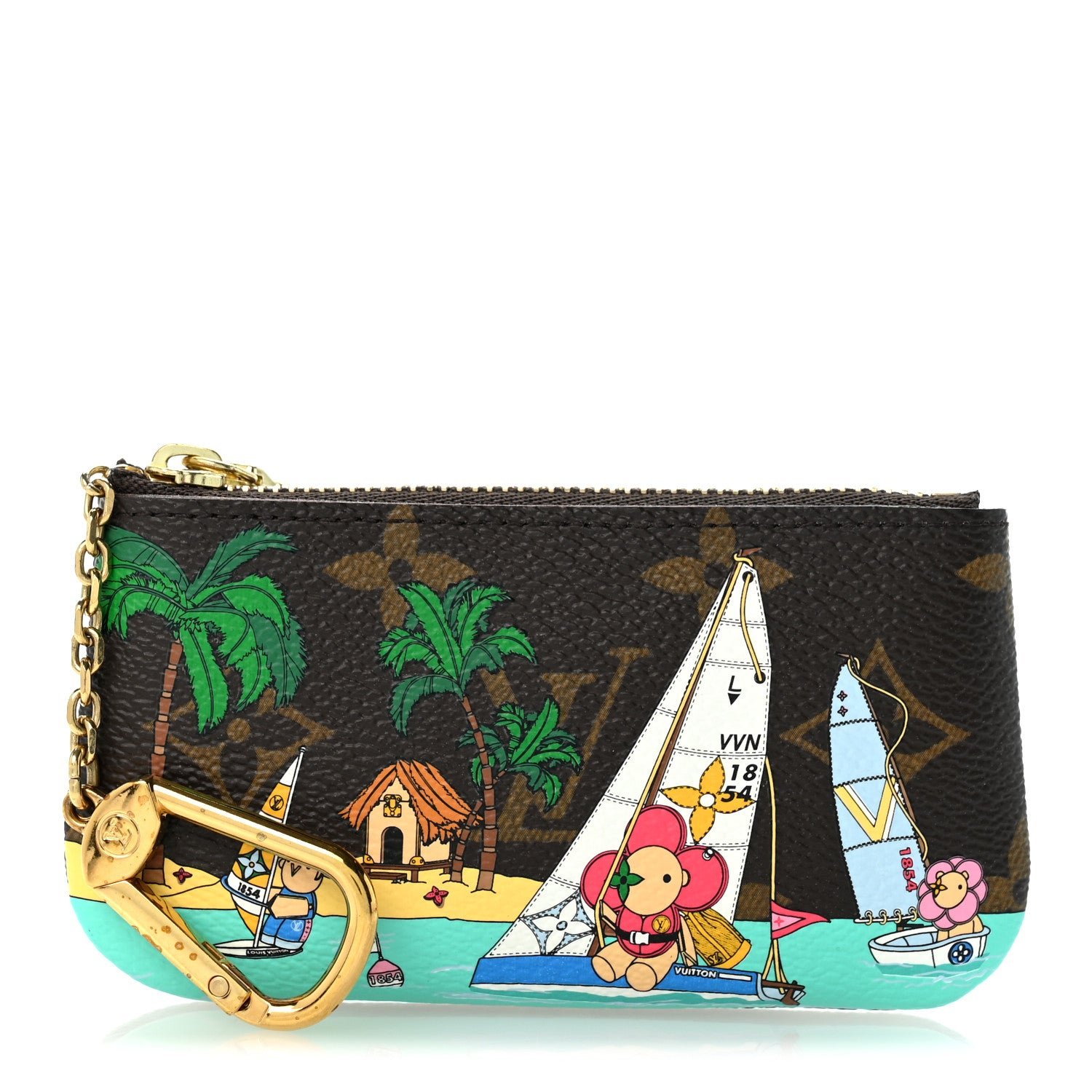 Louis Vuitton Monogram 2023 Christmas Animation Sailing Vivienne Key Pouch Dragonfruit Pink